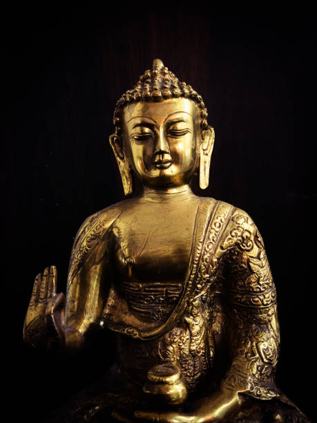 istock Lord Buddha Golden Sculpture Metal 1128227019