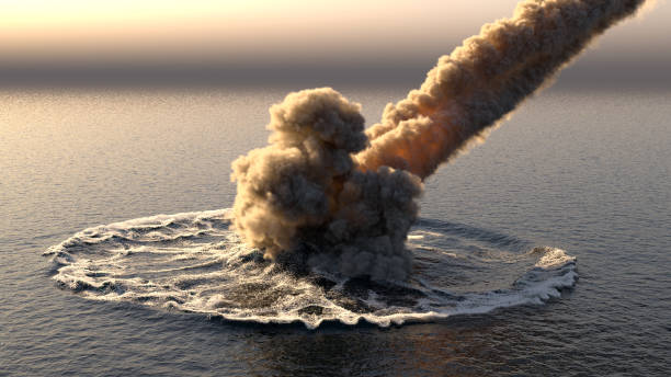 cade meteorite - fireball exploding comet fire foto e immagini stock
