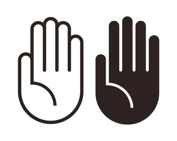 Vector illustration of Hand icon set