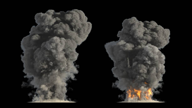 火と煙 - wave breaking ストックフォトと画像
