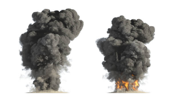 火と煙 - wave breaking ストックフォトと画像