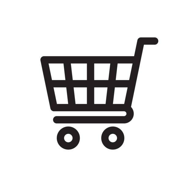 stockillustraties, clipart, cartoons en iconen met shopping cart-pictogram - winkelwagen
