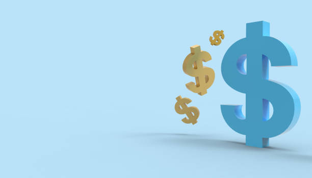 istock Dollar Symbol on Blue pastel color tones on Background 1128233810