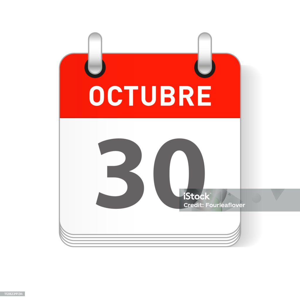 Octuber 30 October 30 Date Visible On A Page A Day Organizer Calendar