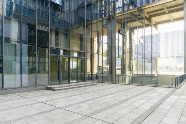 istock Empty floor and modern office building ,chongqing,china 1128240387