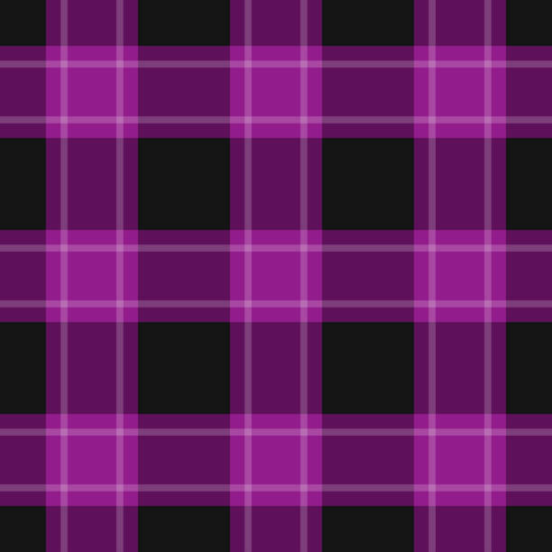 ilustraciones, imágenes clip art, dibujos animados e iconos de stock de tartan negro, morado transparente con rayas blancas - textile purple translucent backgrounds