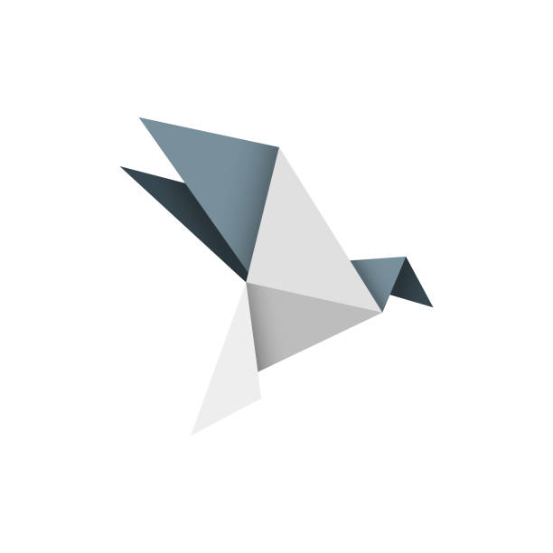 ilustrações de stock, clip art, desenhos animados e ícones de origami bird design - origami crane