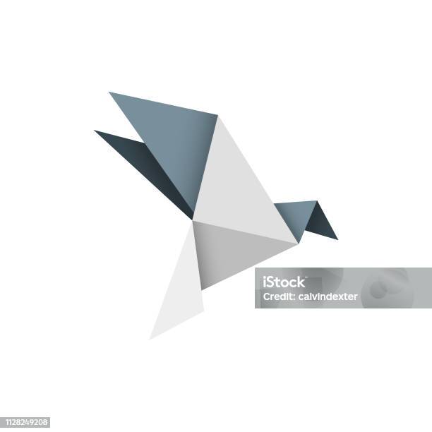 Origami Bird Design Stock Illustration - Download Image Now - Origami, Bird, Flying