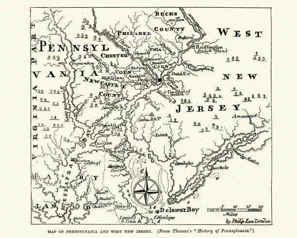 istock Map of Pennsylvania and West New Jersey, 18th Century 1128249233