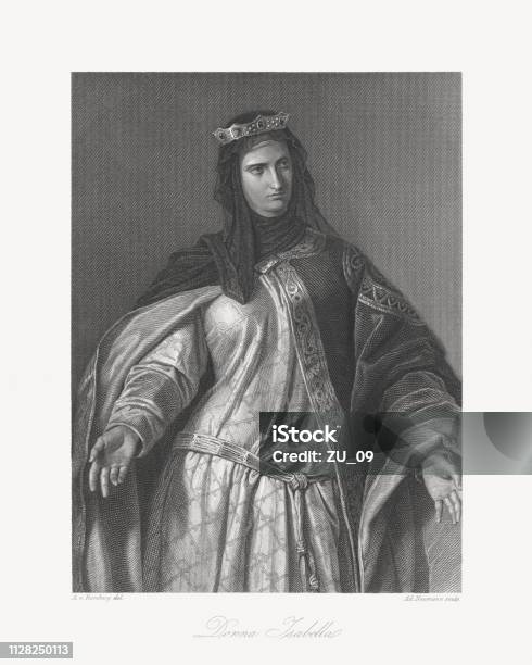 Donna Isabella Literary Figure By Friedrich Schiller Stock Illustration - Download Image Now