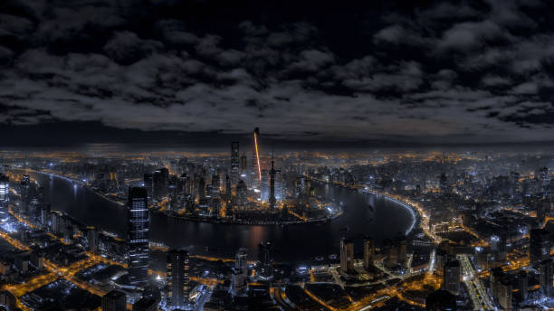 istock Shanghai skyline view at night 1128255025