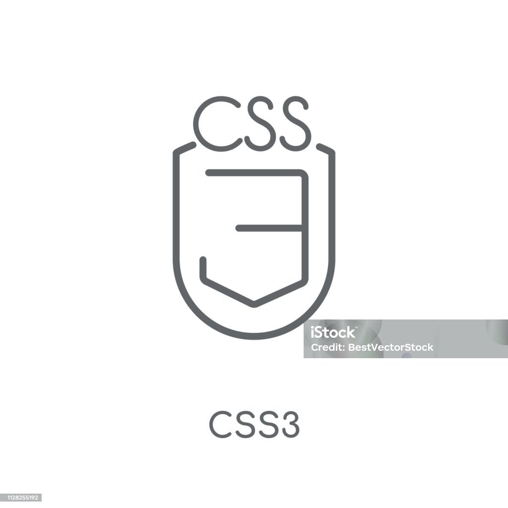 CSS3 linear icon. Modern outline CSS3 logo concept on white background from Technology collection CSS3 linear icon. Modern outline CSS3 logo concept on white background from Technology collection. Suitable for use on web apps, mobile apps and print media. Business stock vector