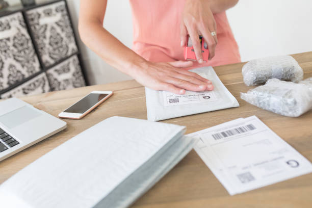 istock Female Small Busines Owner or Maker Shipping out Orders 1128258803