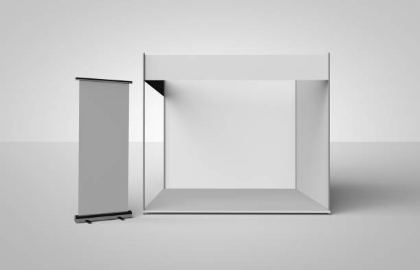 istock Trade show booth on the white isolated white background 3D illustration 1128260707