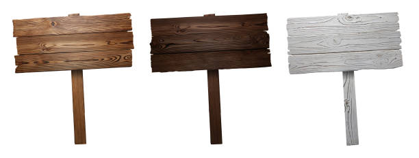 деревянные знаки на белом - wooden stake стоковые фото и изображения