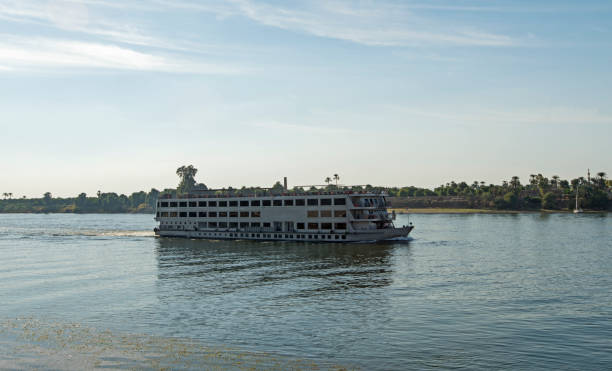 istock Large egyptian river cruise boat sailing on Nile 1128265265