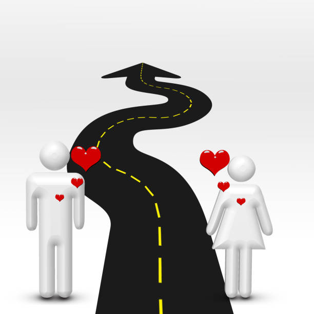 istock Couple in love and road 1128270593