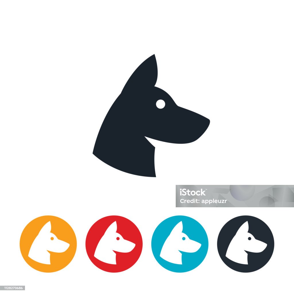 German Shepherd Dog Icon An icon of a German Shepherd dog. Police Dog stock vector