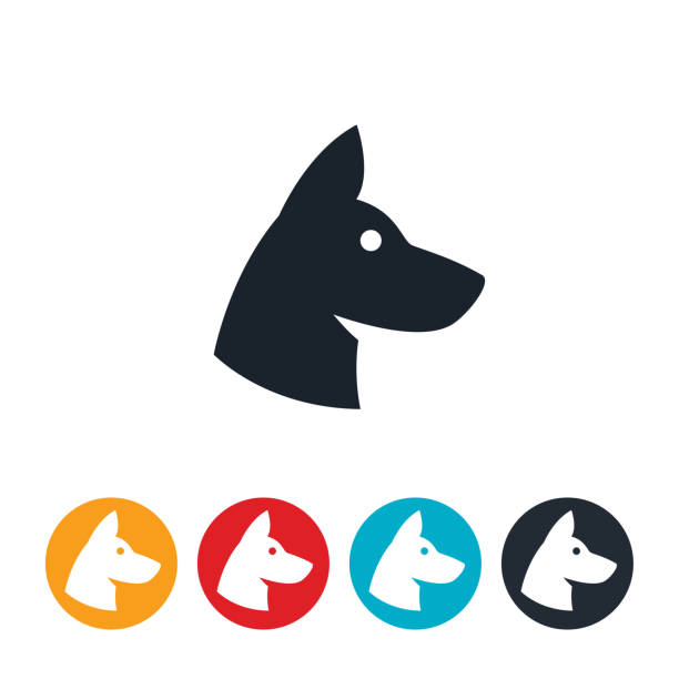 German Shepherd Dog Icon An icon of a German Shepherd dog. rescue dogs stock illustrations