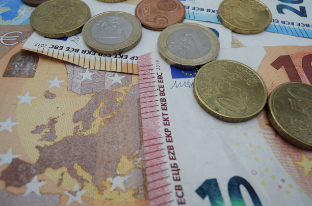 istock Euro money, bank notes and coins. 1128275037