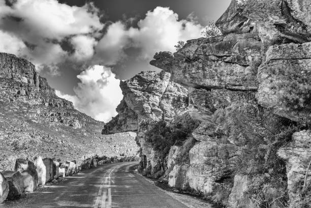 istock Dacres Pulpit in Bains Kloof Pass. Monochrome 1128276296