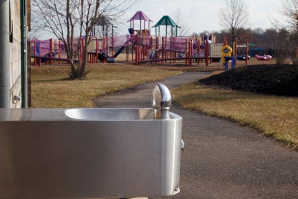Warminster, Pennsylvania, USA - February 6, 2019: A community park occupies the site of the former Naval Air Warfare Center Warminster (also known as Johnsville). EPA tests show that former military bases in the vicinity have contaminated public drinking water with per- and polyfluoroalkyl substances (PFAS).