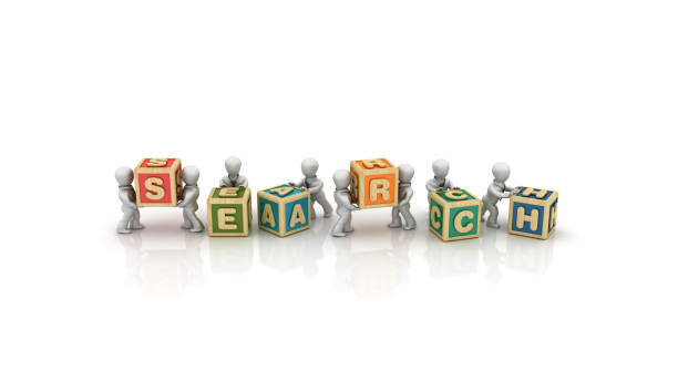 istock Business People Carrying SEARCH Buzzword Cubes - 3D Rendering 1128285536