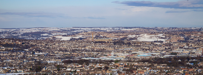 Panoramic view of Bradford in winter