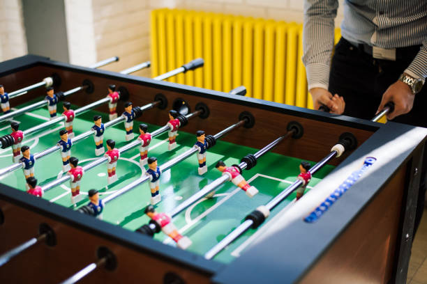 istock Relax on the work with table football 1128293321