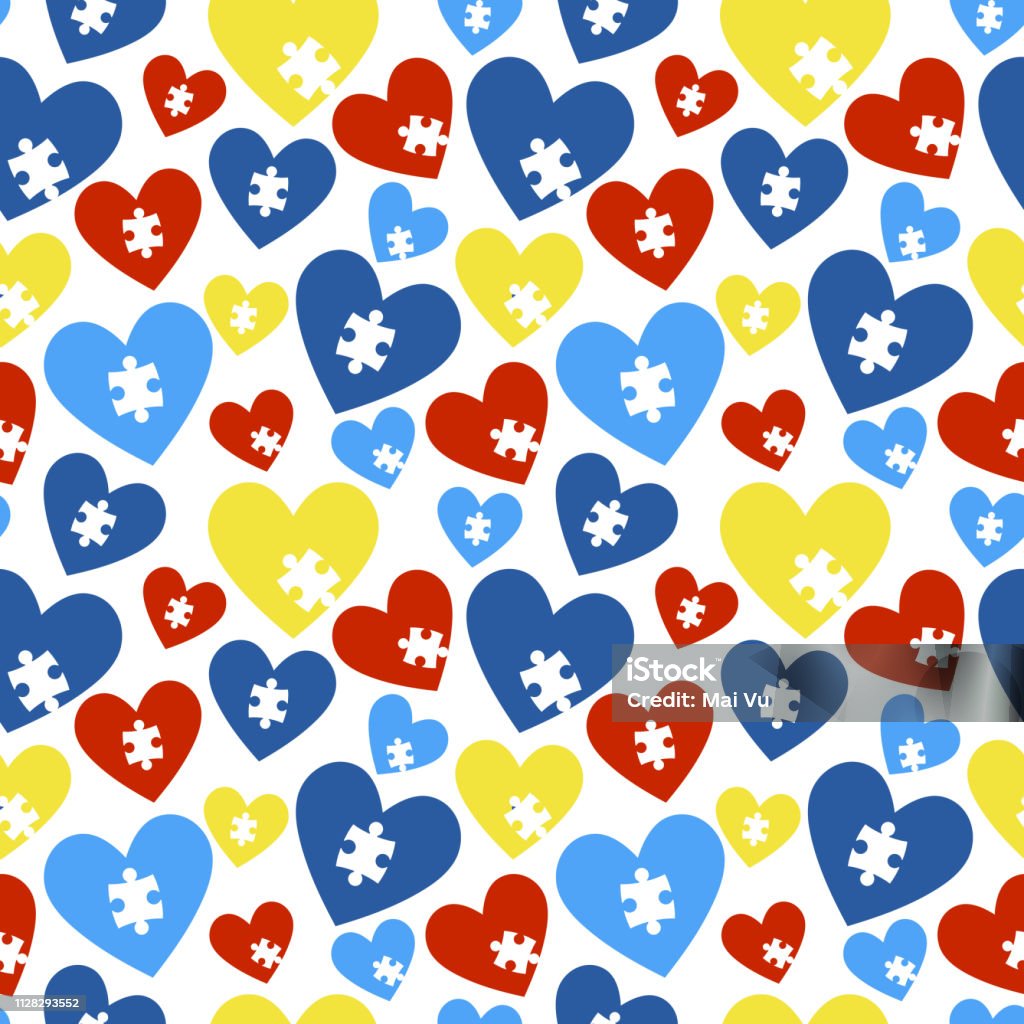 Asd Pattern Autism Awareness Seamless Pattern Stock Illustration - Download Image ...