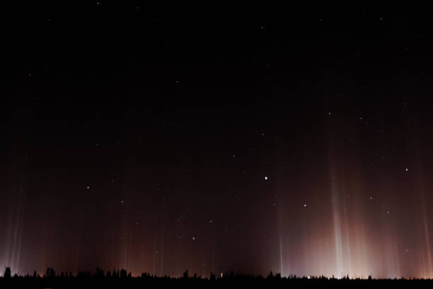 Light Pillars Over Labrador stock photo