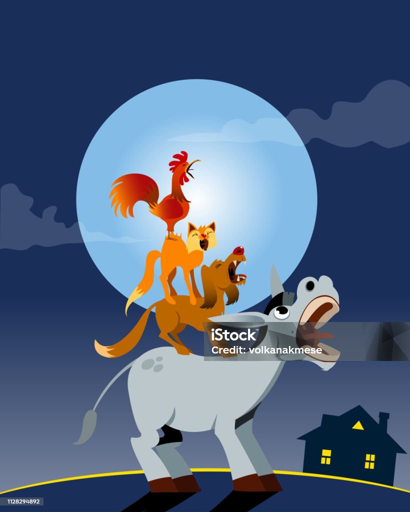 Ilustración de Músicos De Bremen Ilustración De Vector De Fondo De La Noche y más Vectores Libres de Derechos de Cuento de hadas - iStock Ilustración de Músicos De Bremen Ilustración De Vector De Fondo De La Noche y más Vectores Libres de Derechos de Cuento de hadas - iStock