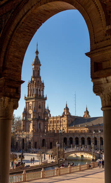 istock look through with view on a tower at plaza de espana 1128295798