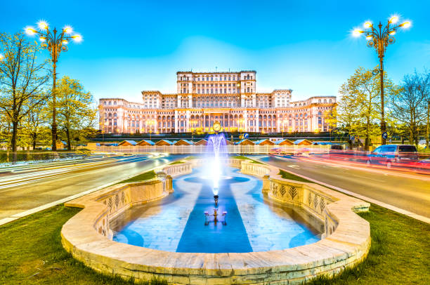 The Palace of the Parliament, Bucharest Bucharest, Romania - April 25, 2017: The Palace of the Parliament, Bucharest, Romania. parliament palace in bucharest romania the largest building in europe stock pictures, royalty-free photos & images