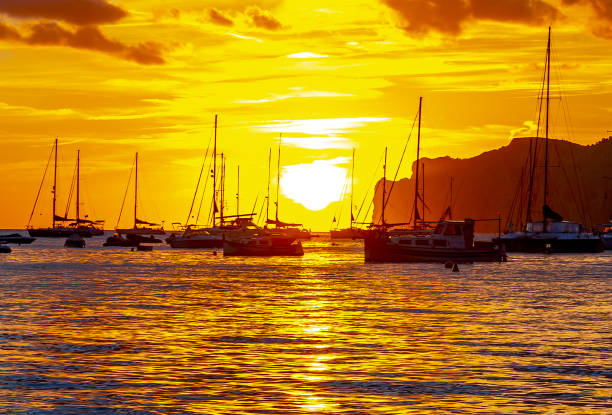 Sunset on Santa Ponsa beach, Mallorca, Spain