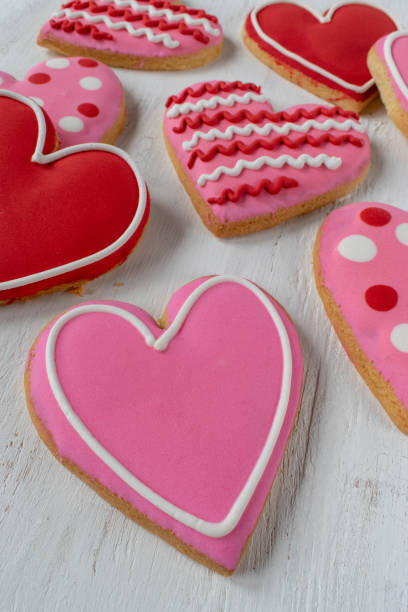 istock Group of Heart-shaped cookies 1128306847