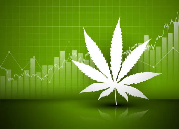 Vector illustration of Marijuana - financial background