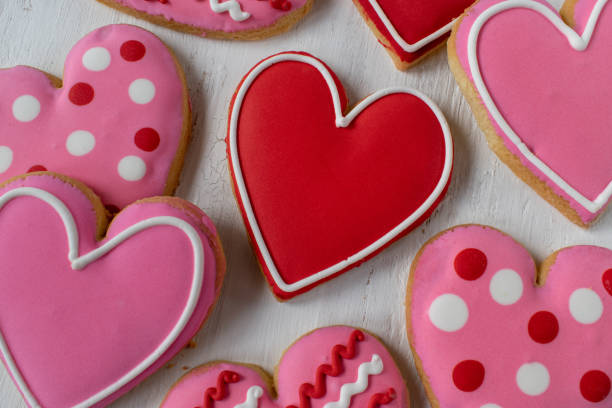 istock Group of Heart-shaped cookies 1128307484