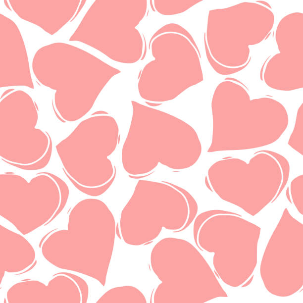 istock Seamless pattern with pink hearts on white background. Romantic Wallpaper, textiles, clothing, wrapping paper. Valentine day. 1128308911