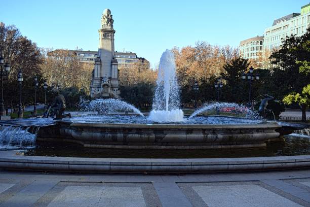 istock Fountain place of Spain Madrid 1128309896