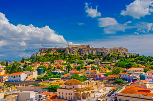 Acropolis and Monastiraki in Athens! Acropolis, Athens view, Greece! athens greece stock pictures, royalty-free photos & images