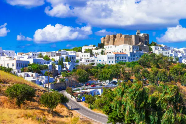 landmarks of Greece - famous monastery in Patmos island, Dodecanese