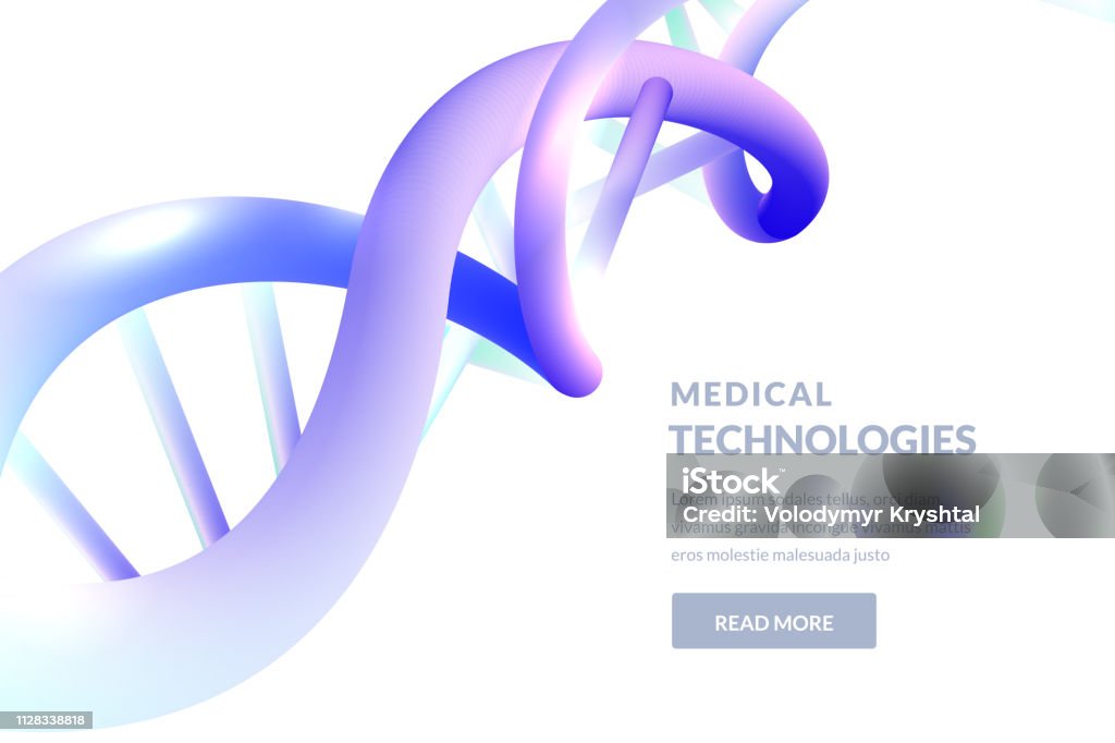 Abstract. Dna Gradient Abstract 3d Gradient Dna Isolated On White Background Vector ...