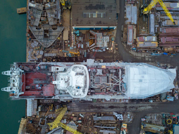 istock The ship and ship repairing yard. 1128341266