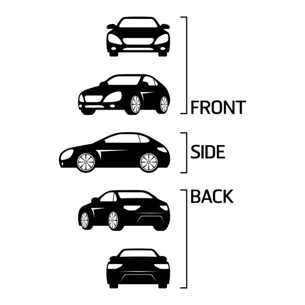 ikony samochodów sedan - car sedan vector land vehicle stock illustrations