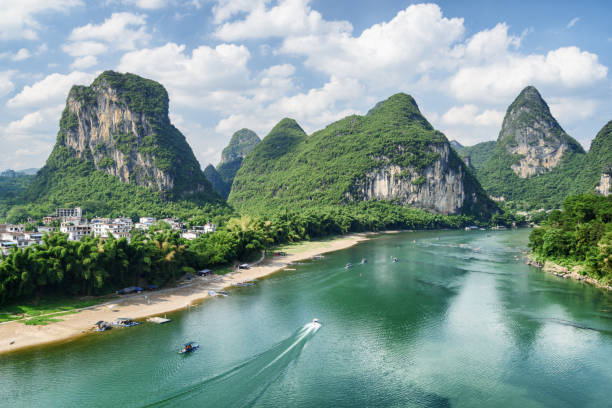 istock View of the Li River (Lijiang River) with azure water 1128365705