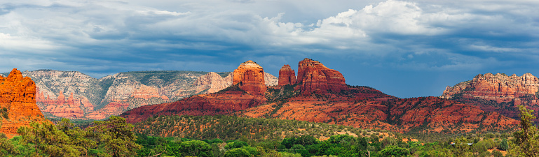 Cathedral Rock in Coconino National Forest at sunset