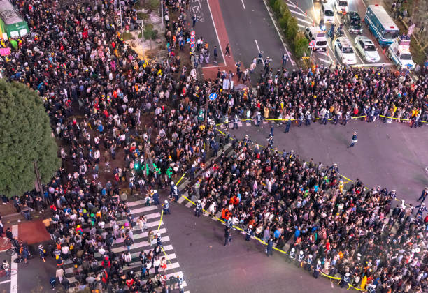 istock Pedestrians crosswalk at Shibuya district 1128377317