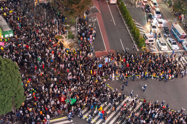 istock Pedestrians crosswalk at Shibuya district 1128377318