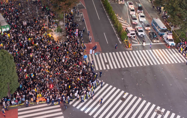 istock Pedestrians crosswalk at Shibuya district 1128378377